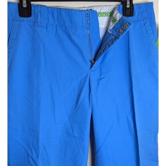 Lilly Pulitzer Pants Cropped Blue Mid Rise Capris Casual 100% Cotton Size 4 - Picture 7 of 10
